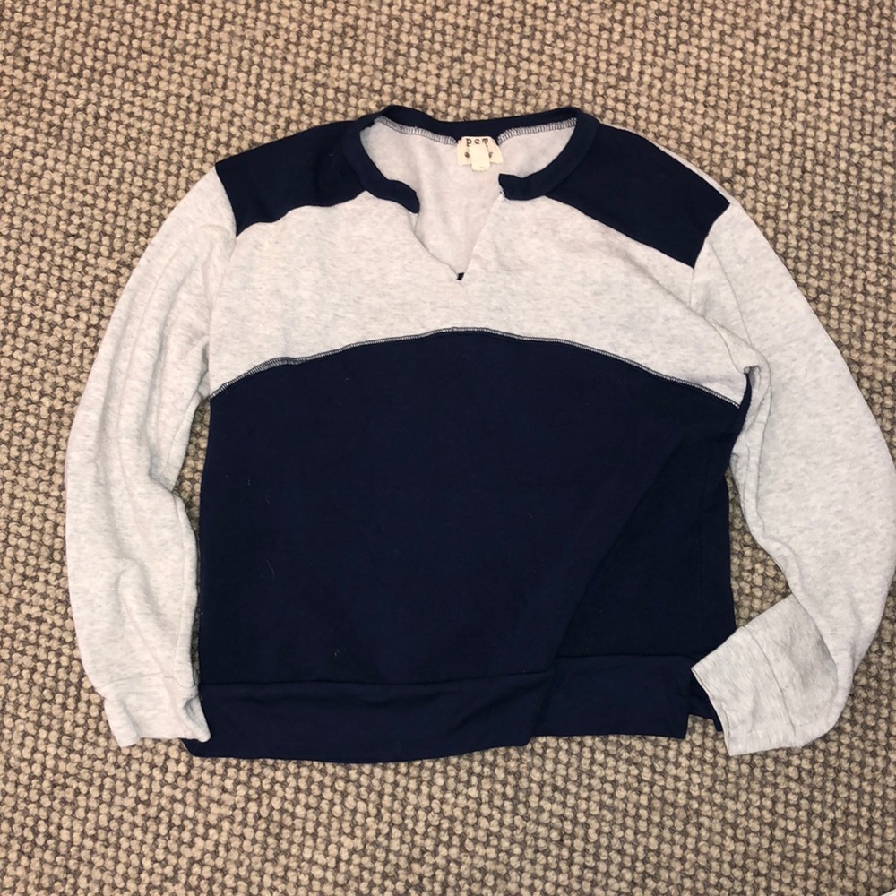 Blue and Grey V neck sweater